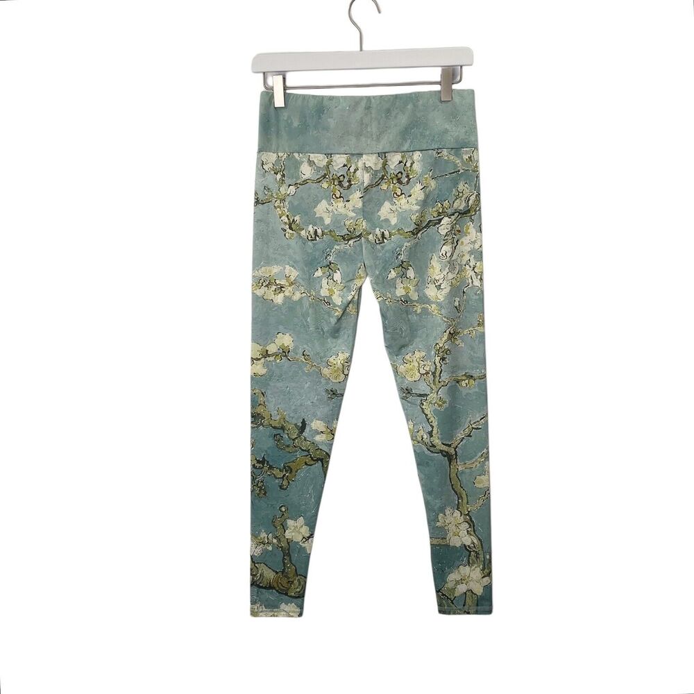 Van Gogh Pants‎ Womens Large* Almond Blossom Leggings Green/Beige Fits S/M - Picture 2 of 8